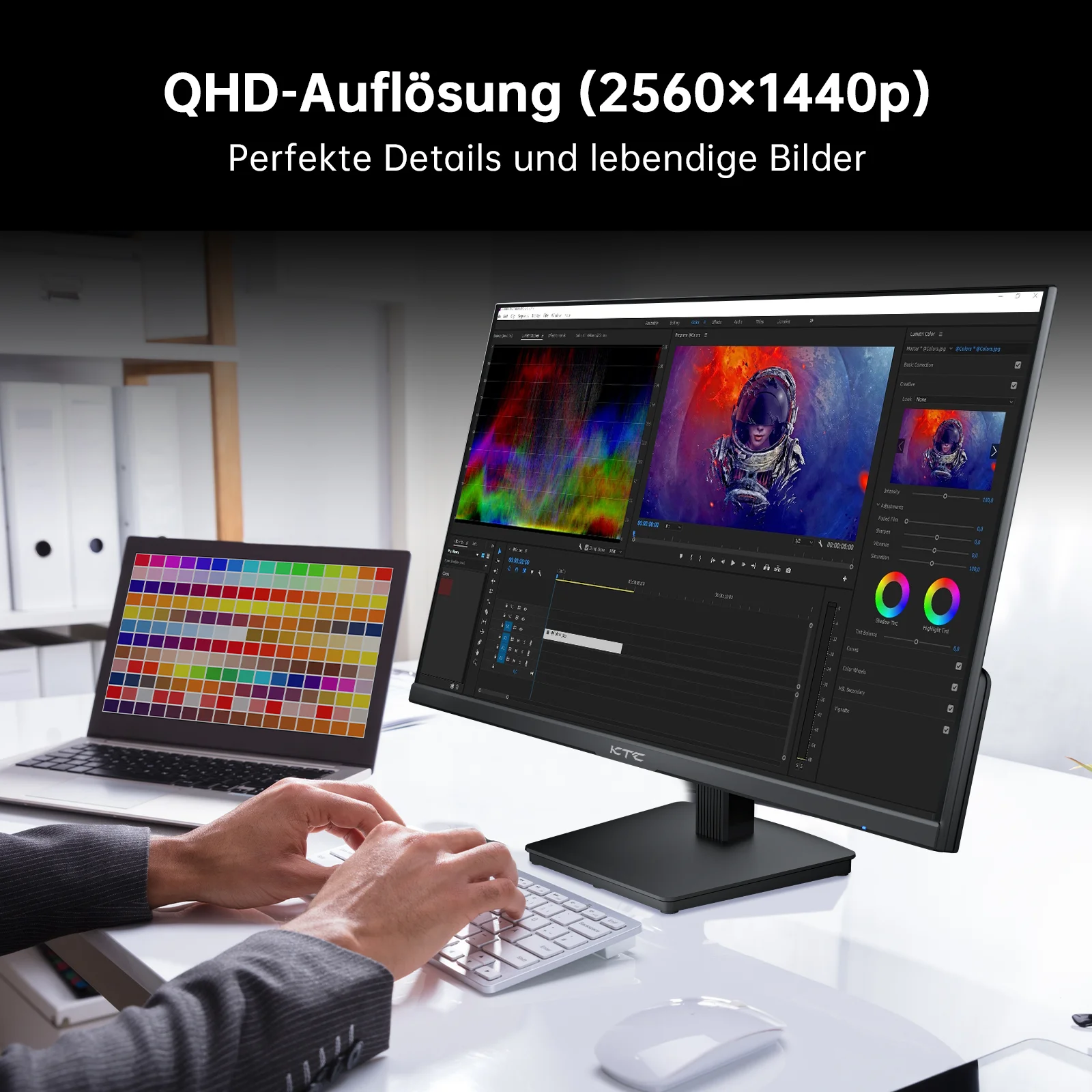 شاشة كمبيوتر KTC 27 بوصة QHD 100 هرتز، حتى 120 هرتز، لوحة IPS، شاشة ألعاب كمبيوتر 2K 1440P للمكتب المنزلي H27D9 #2