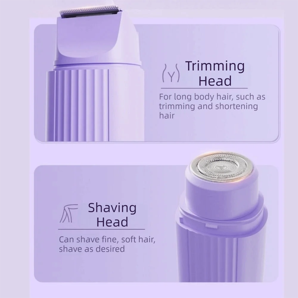 USB Rechargeable 2-in-1 Hair Removal Machine Wet Dry Use Painless Electric Razor Detachable