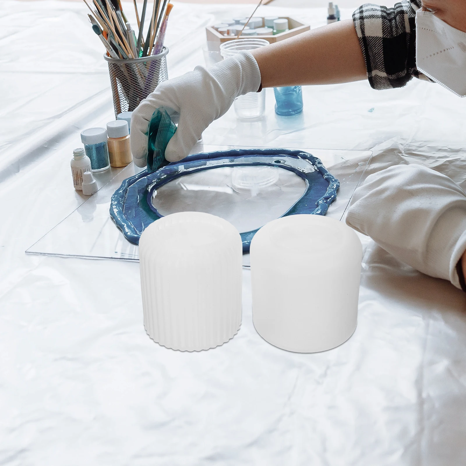 

2pcs Crystal Epoxy Resin Molds Silicone Jewelry Box Casting Molds for DIY Crafts Storage Home Banquet Family Gathering