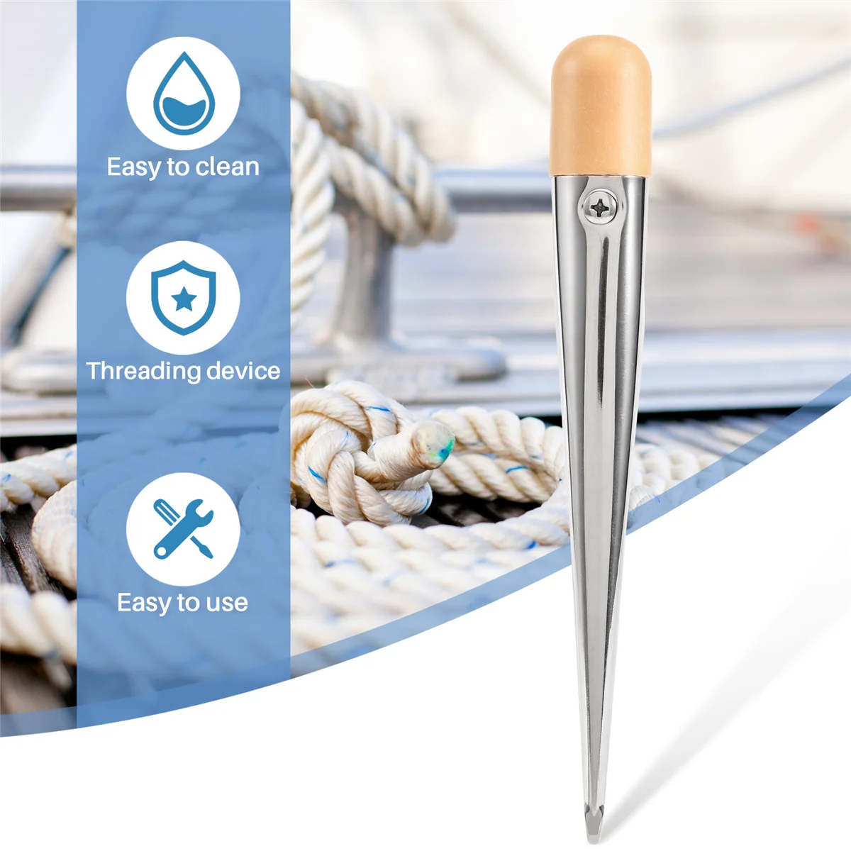 New Splicing FID,FID for Splicing Rope Kit Stainless Steel FID for FID Splicing Tool with Plastic Handles Rope Fids,17cm