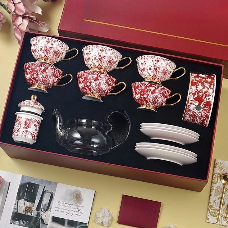 

Flower teapot English afternoon tea tea set wedding gift for newlyweds and girlfriends