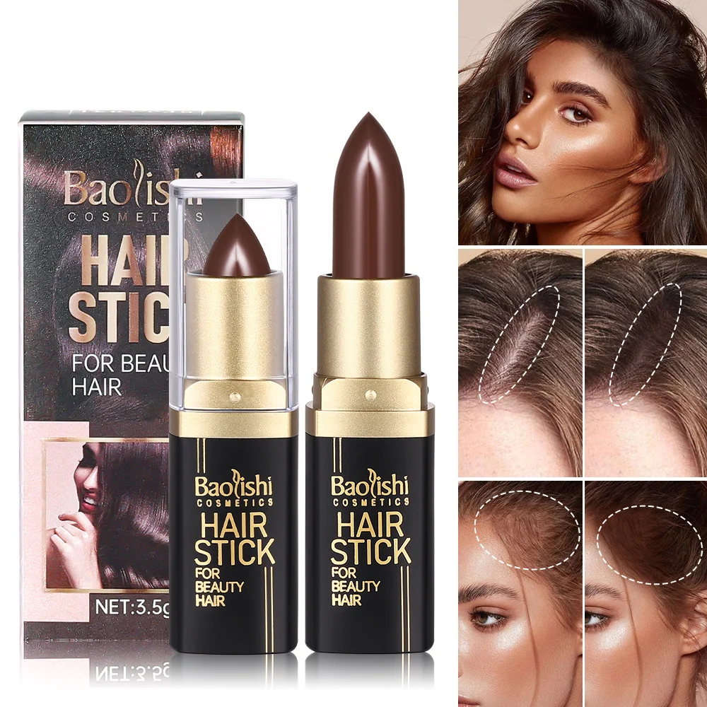 Barra de Color para el Cabello Baolishi, Corrector Temporal para Cabello Gris, Resistente al Agua, Retoque Rápido de Raíces, Lápiz de Maquillaje para el Cabello de Larga Duración