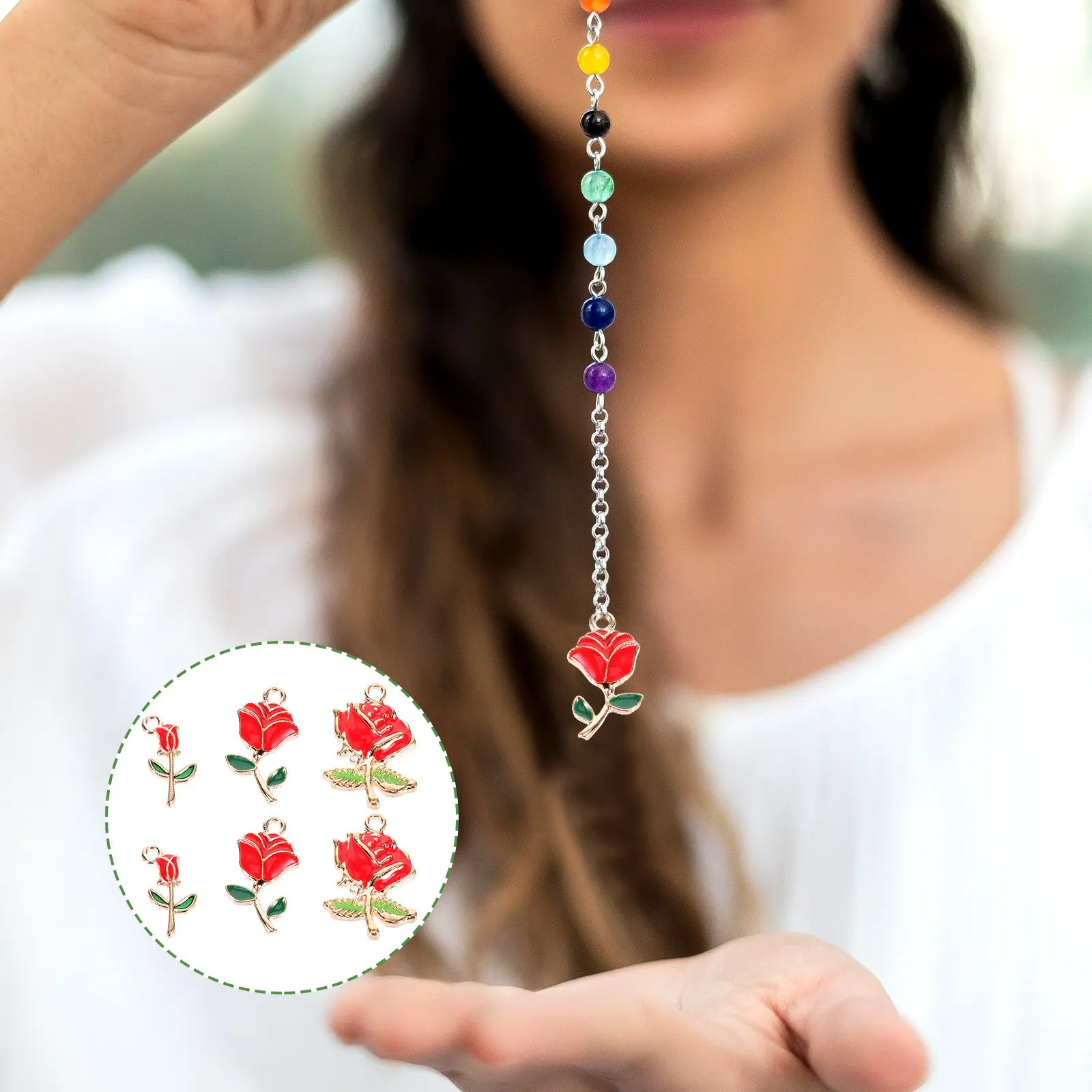 

30 шт. металлических подвесок-роз для изготовления украшений, DIY-аксессуары для серег, ожерелий, браслетов, брелоков, оптом