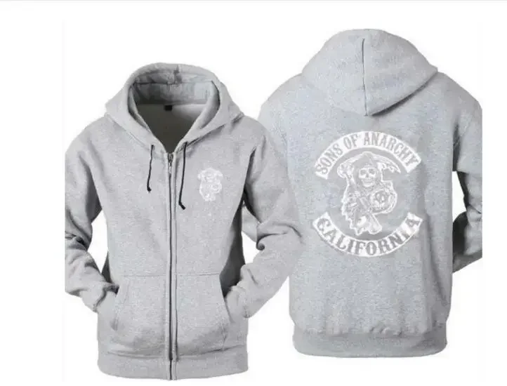 Kostium Cosplay męska bluza z kapturem na zamek ciepły płaszcz kurtka New Arrival gorąca TV synowie anarchii jesienne zimowe bluzy z kapturem — zdjęcie 7