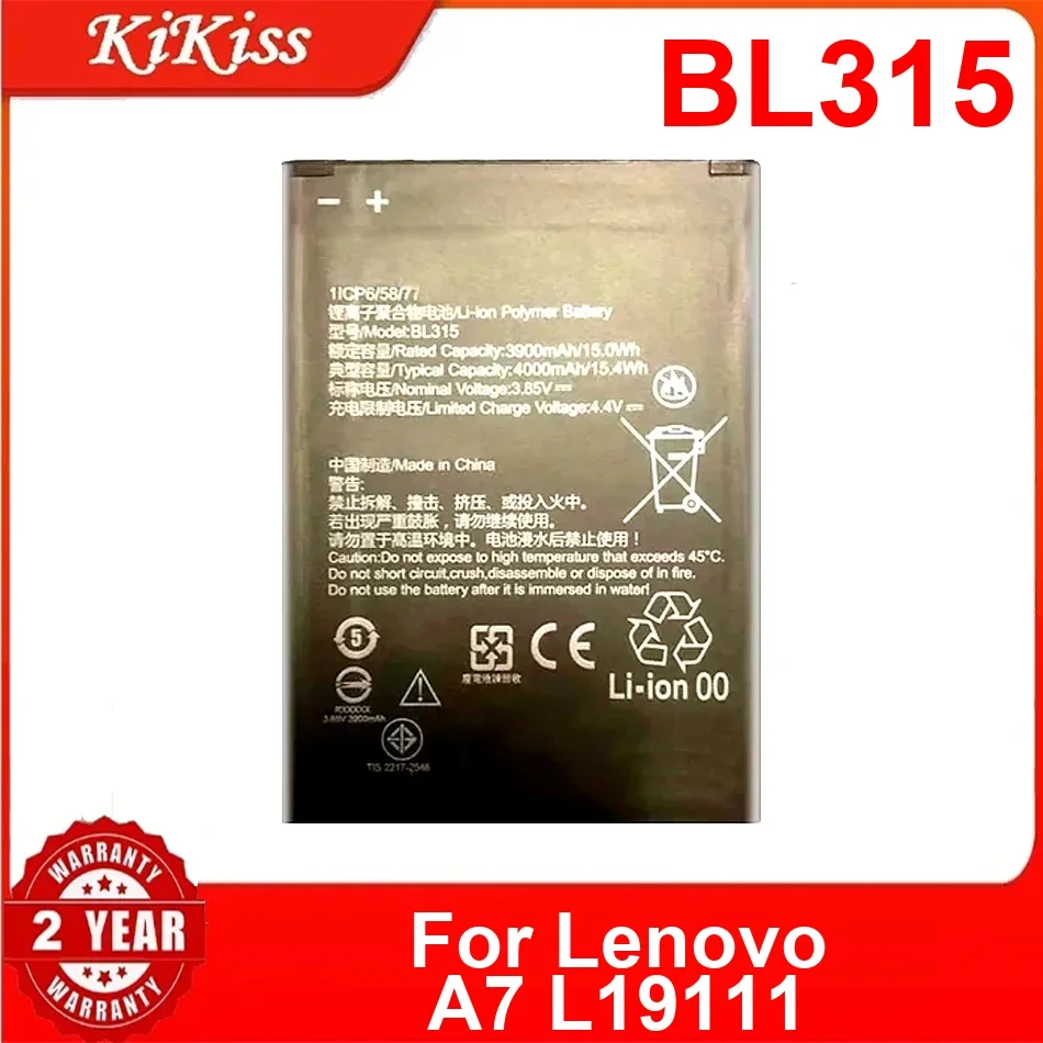 

BL315 4000Mah Mobile Phone Battery For Lenovo A7 L19111 Replacement Long-Lasting