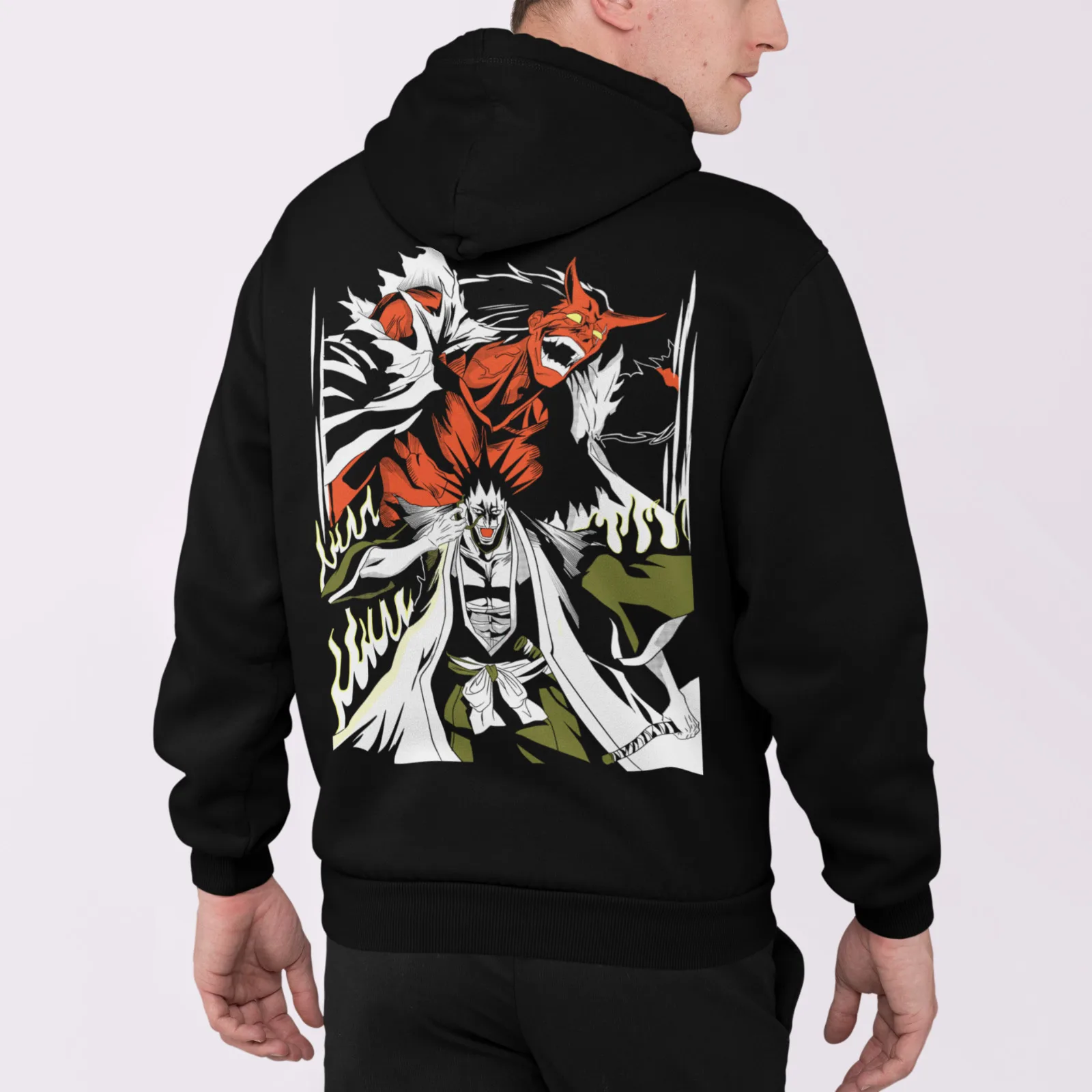 Zaraki Kenpachi Hoodie Bleach Sweatshirt Black Anime Manga Hoodie All Size