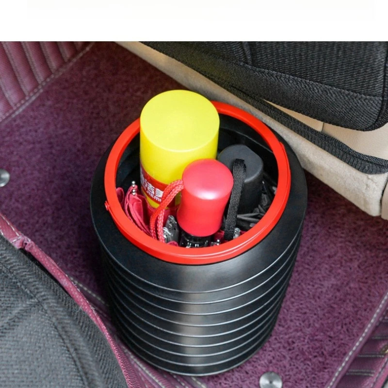 1pc Foldable Car Trash Can Retractable Storage Bucket Portable Organizer for Automobile view 2