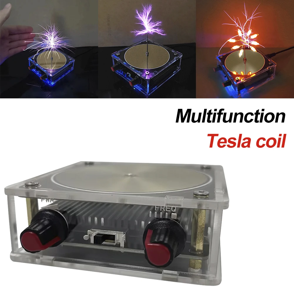 Music for Tesla Coil Speaker Arc Generator Desktop Toy Bluetooth-compatible Palm for Tesla Coil Science Teaching Experiment Tool