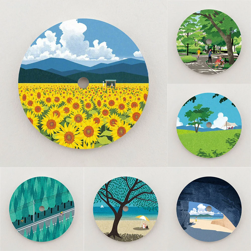 28.5mm Dial NH35 Dial Summer Nature Landscape Dial High Quality Colorful Dial NH36 Dial Watch Accessories Fit NH35/NH36 Movement