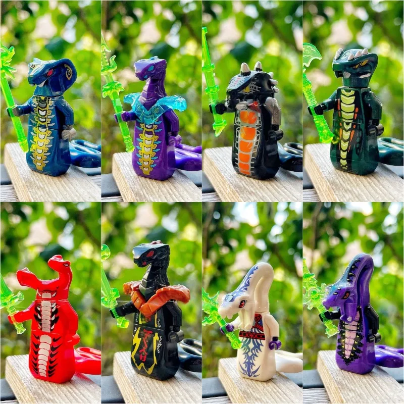 Ninja series basilisk legion Paisuo Char blue snake building block doll children's educational assembling toy gift