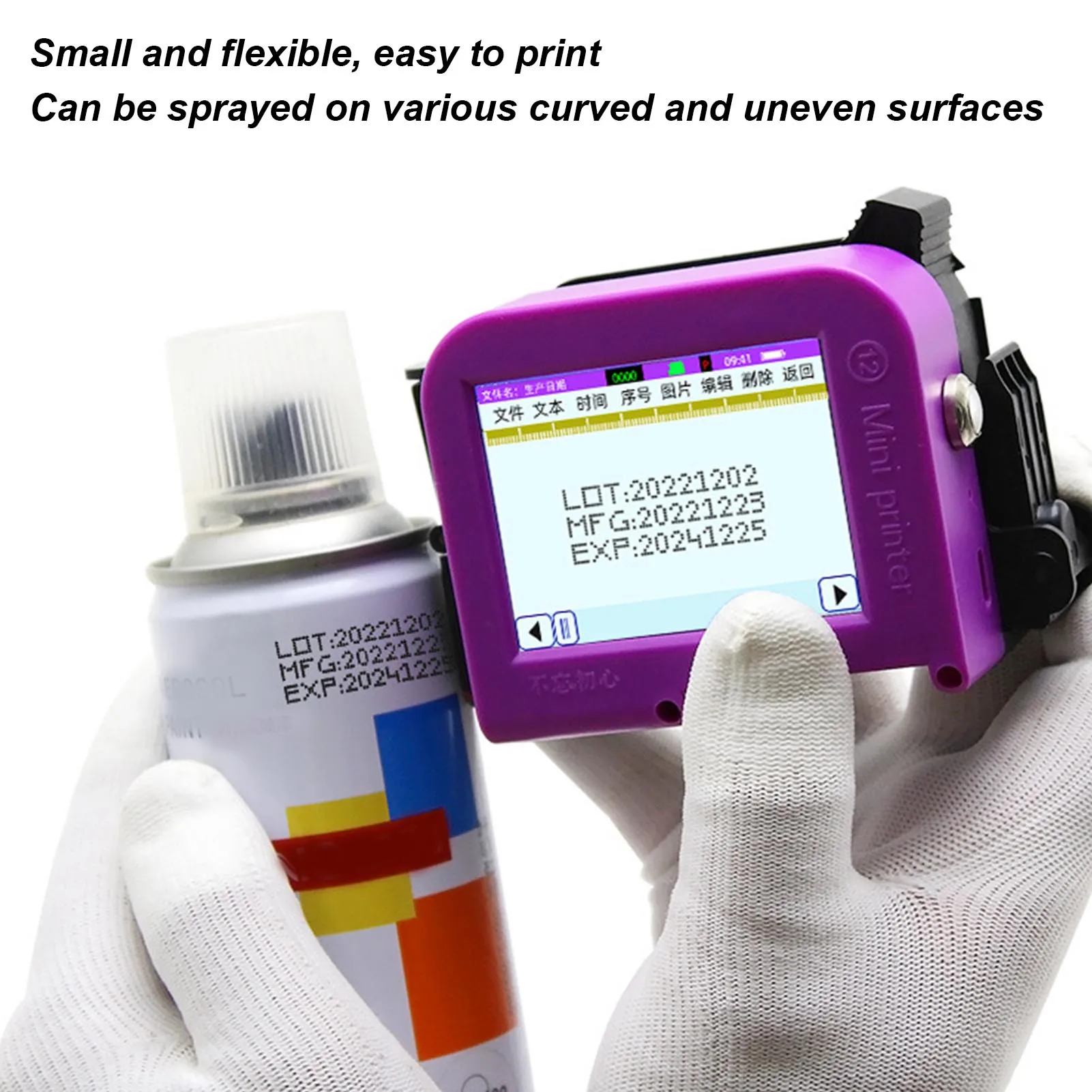 Handheld Inkjet Printer Detachable Portable Mini Smart Inkjet Coding Machine for Production Date QR Code