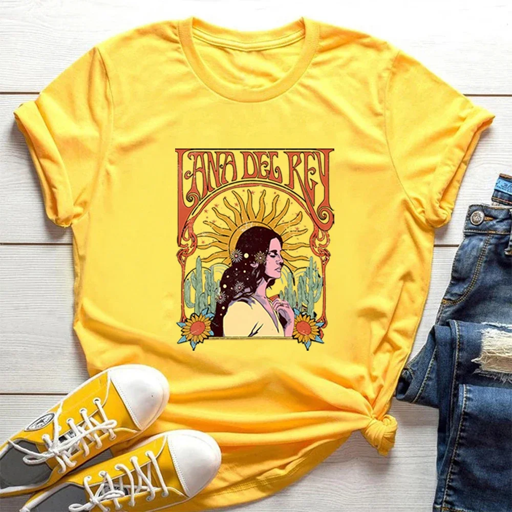 Camiseta Vintage de Lana Del Rey para mujer, camisa Retro de los 90, ropa de algodón, Harajuku, gráfico, regalos para fanáticos