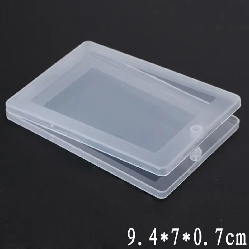 1 PC Portable Small Thin Plastic Transparent With Lid Collection Container Case Storage Box For Card, Bank Card, Paper Towel