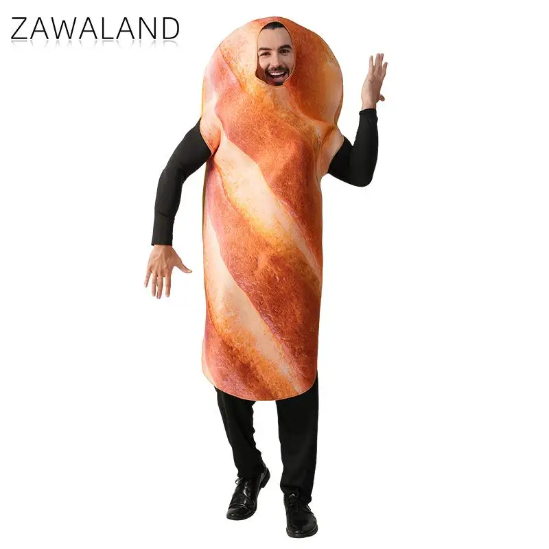 Zawaland Lustiges Brot-Halloween-Kostüm für Erwachsene, Meme, Party, Performance-Outfit, Komödie, Essen, Show, Anzieh, Mann und Frau, Festival-Kleidung
