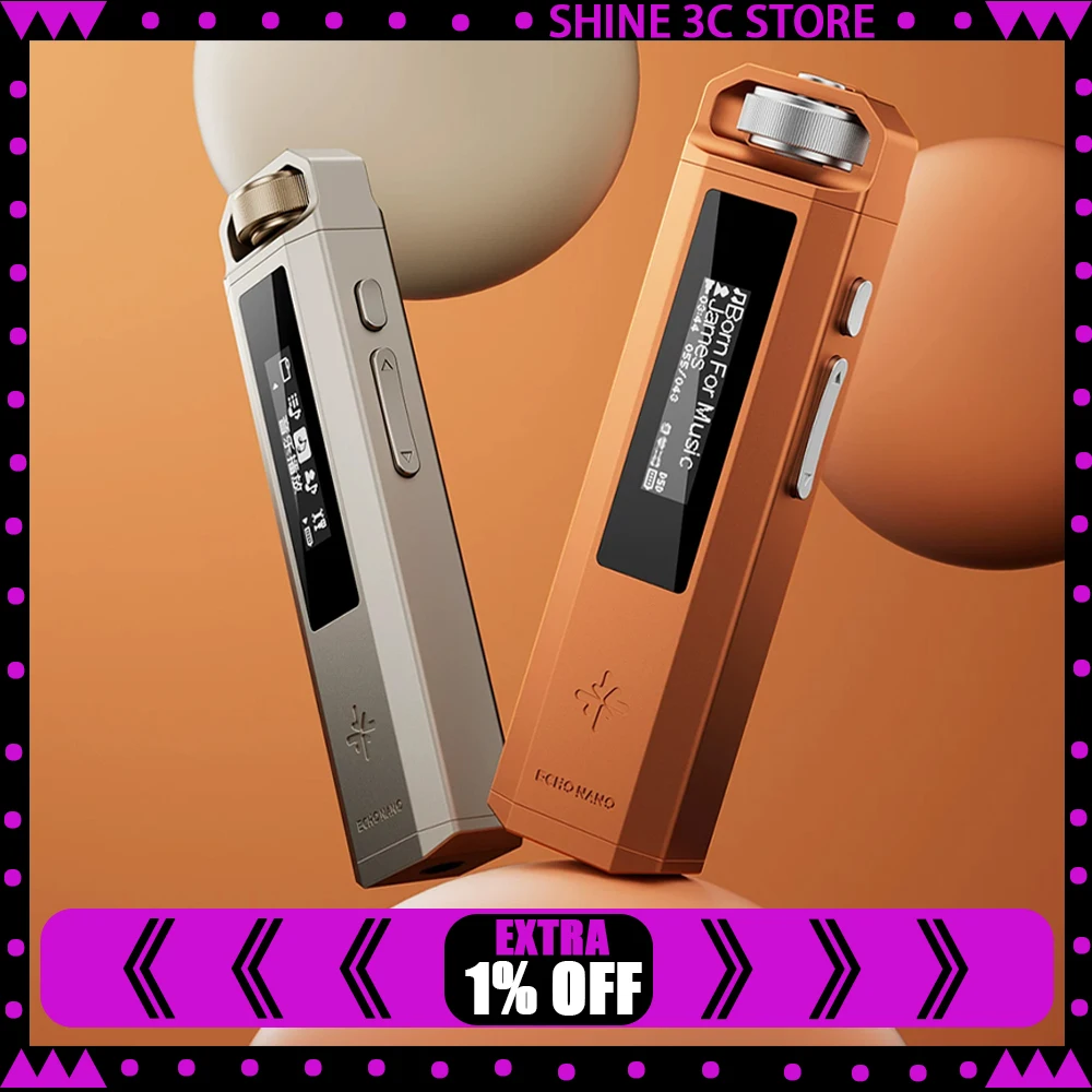 FiiO SnowSky ECHO NANO 휴대용 스마트 뮤직 플레이어 OLED 스크린이 장착된 고해상도 무손실 HiFi MP3 플레이어 DSD/WAV/FLAC/APE/MP3/M4A/OGG