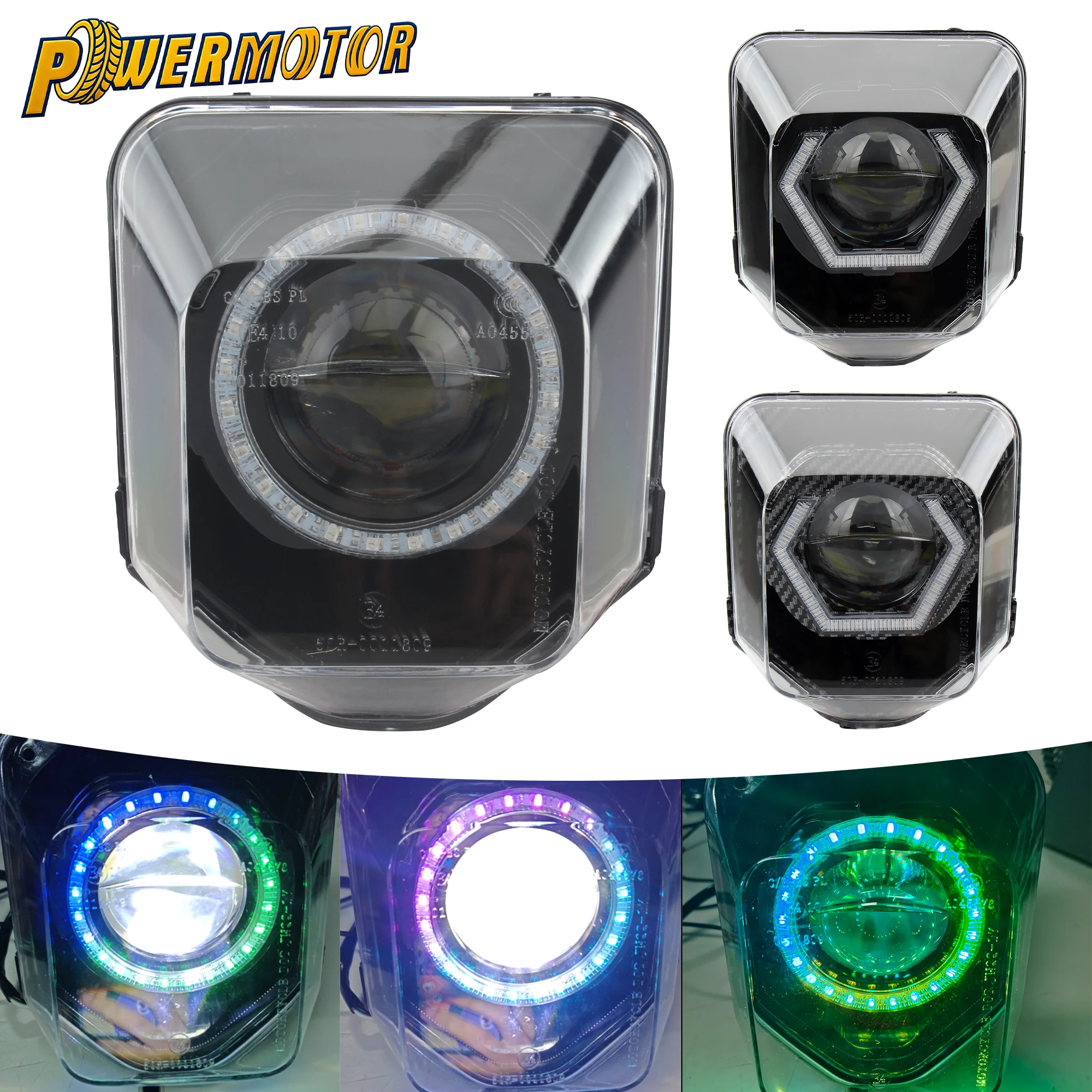 Для Husqvarna FE 250 350 450 501 TE 150 250 300 701 SM эндуро мотоциклетная светодиодная фара с ангельскими глазами для мотокросса, фара с управлением через приложение Для Husqvarna FE 250 350 450 501 TE 150 250 300 701 SM эндуро мотоциклетная светодиодная фара с ангельскими глазами для мотокросса, фара с управлением через приложение