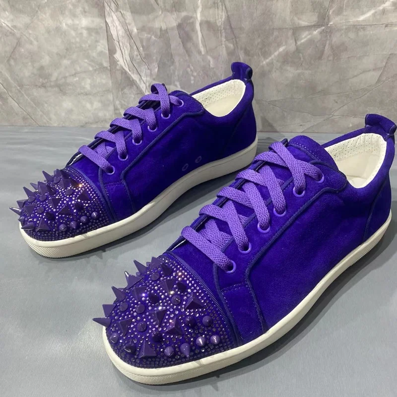 

Luxury Crystal Rivet Sneakers Men Casual Shoes High Quality Lace-up Low Top Sneaker Designer Mens Shoes