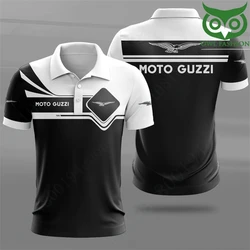 Moto Guzzi-Camisas Polo de Manga Curta e Blusas para Homens, Casual Golf Wear, Unisex Vestuário, Harajuku Tee, Secagem Rápida Anime Camiseta