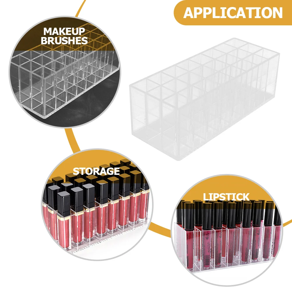 Caja de almacenamiento de lápiz labial, soporte de escritorio para exhibición, organizadores de maquillaje, bolsa, estante de tinte, soporte transparente brillante
