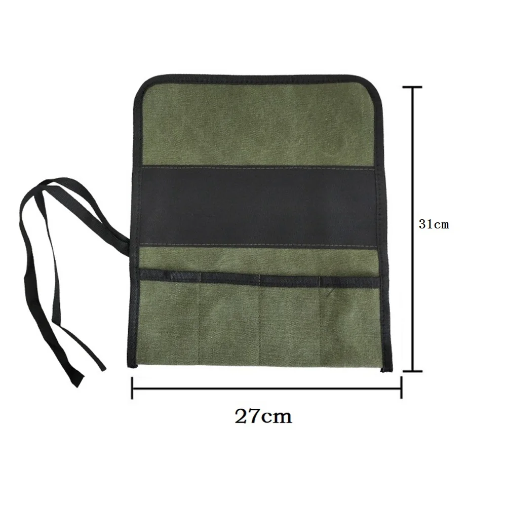 Imagem -06 - Oxford Canvas Roll up Tool Bolsa Vários Bolsos Wrench Pouch Estojo de Armazenamento Kits de Ferramentas Chaves de Fenda Brocas Multi-purpose 1pc