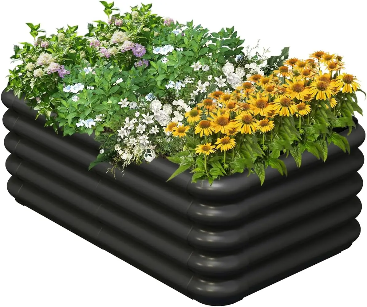 

Raised Garden Bed Kit for Outdoor, PP Material Planter Boxes 3.0x1.8x1.0ft, Large Garden Box Flower Bed with Easy Assembly, Gard