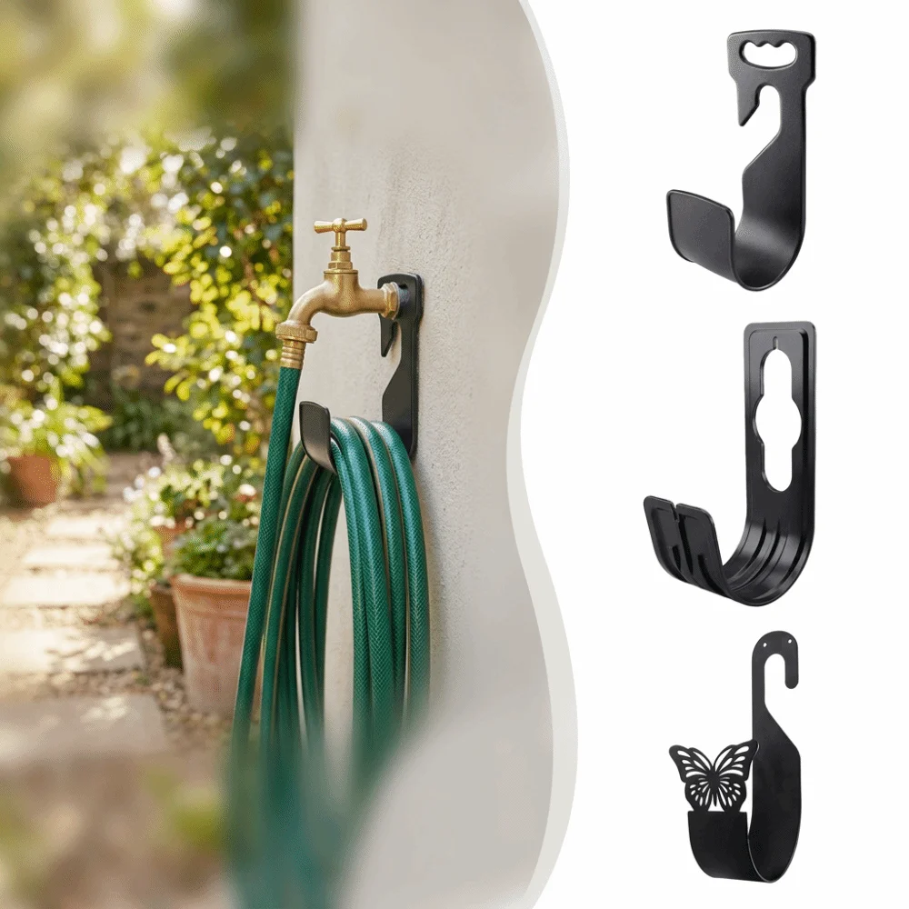 Heavy-Duty Wall-Mounted Hose Hanger Easy To Install Large Weight Capacity Garden Hose Winder Bend Resistant Solid Material