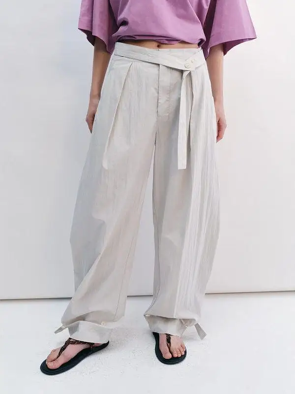 Original Hello September Cotton Blend Khaki Pants Summer New Arrival Versatile Wear Long Casual Trousers for Women