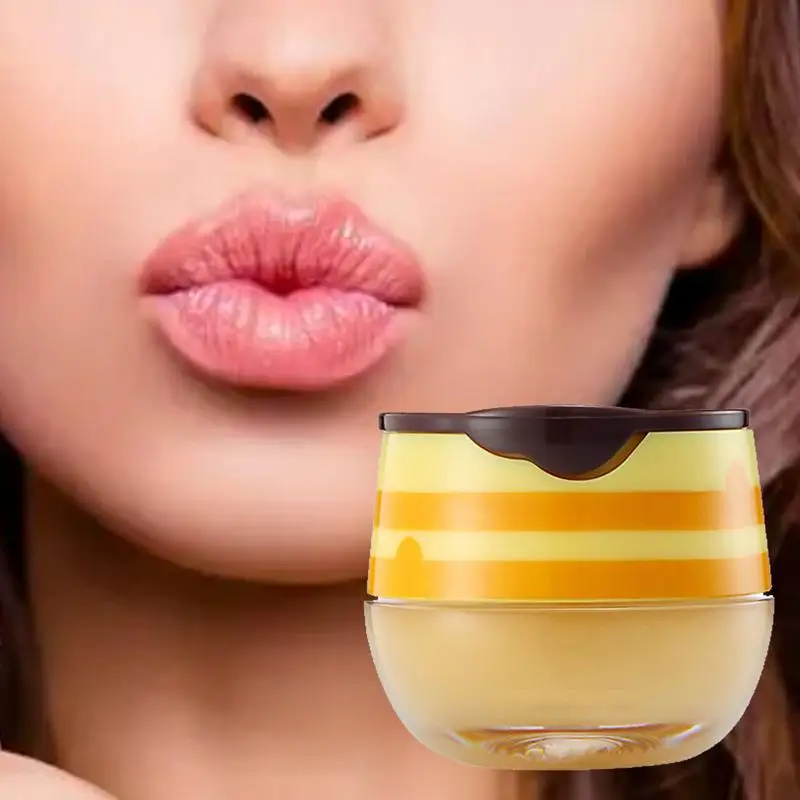 

Bee Lip Balm Delicate Honey Pot Lip Balm With Lip Brush Moisturizing Lip Jar Hydrating & Prevention Dry Fade Lip Lines For Nail