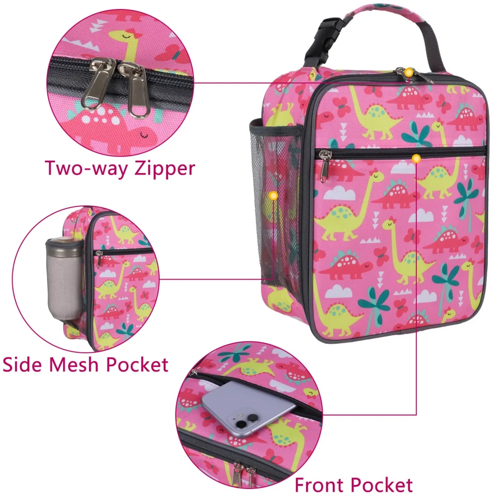 Lunch Bag Dinosaur Print Insulation Cooler Bag Kids Women Lunch Box Picnic Portable Food Storage Breakfast Thermal Food Bags