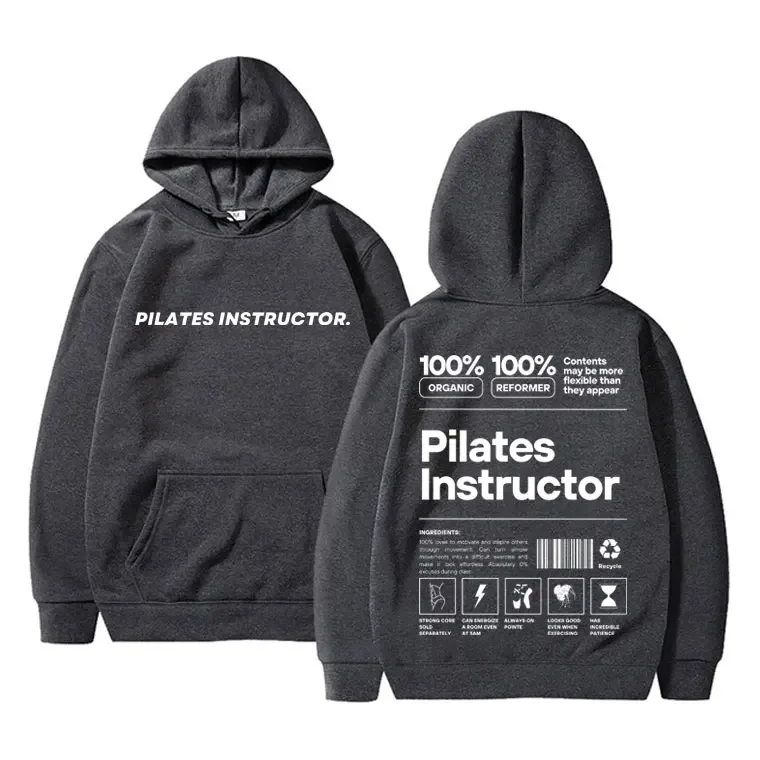 Customization Pilates Instructor Pump Cover Hoodie Male Gym Oversized Sweatshirt Men Funny Fitness Powerlifting Workout Bodybuil