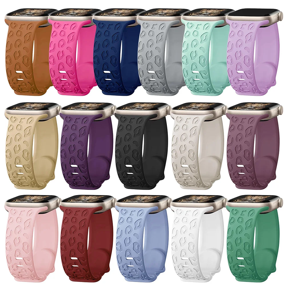 Strap For Apple Watch Band 44mm 42mm 46mm 49mm 45mm 41-40mm Silicone wrist correa Engraved bracelet Series 11 10 9 8 7 se3 6 5 4