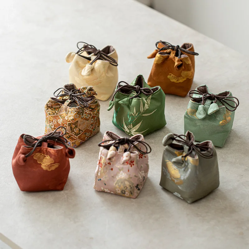 

Cotton Linen Tea Bag Creative Drawstring Storage Pouch for Travel Gongfu Tea Set Accessories