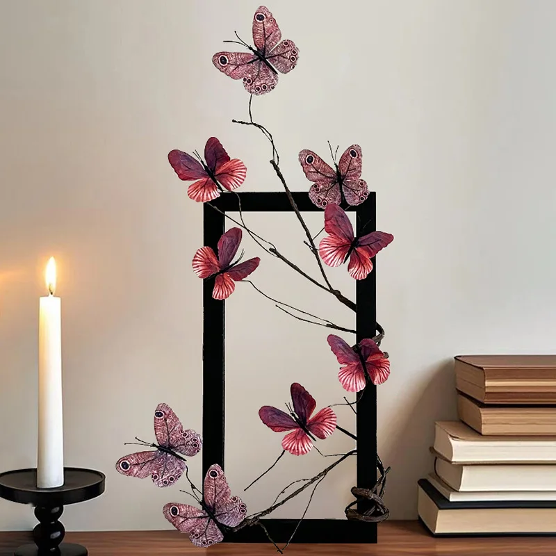 

Cutelife Nordic Wood DIY Artificial Butterfly Frame Ornaments Home Interior Decoration Vintage Coffee Table Decorative Statues