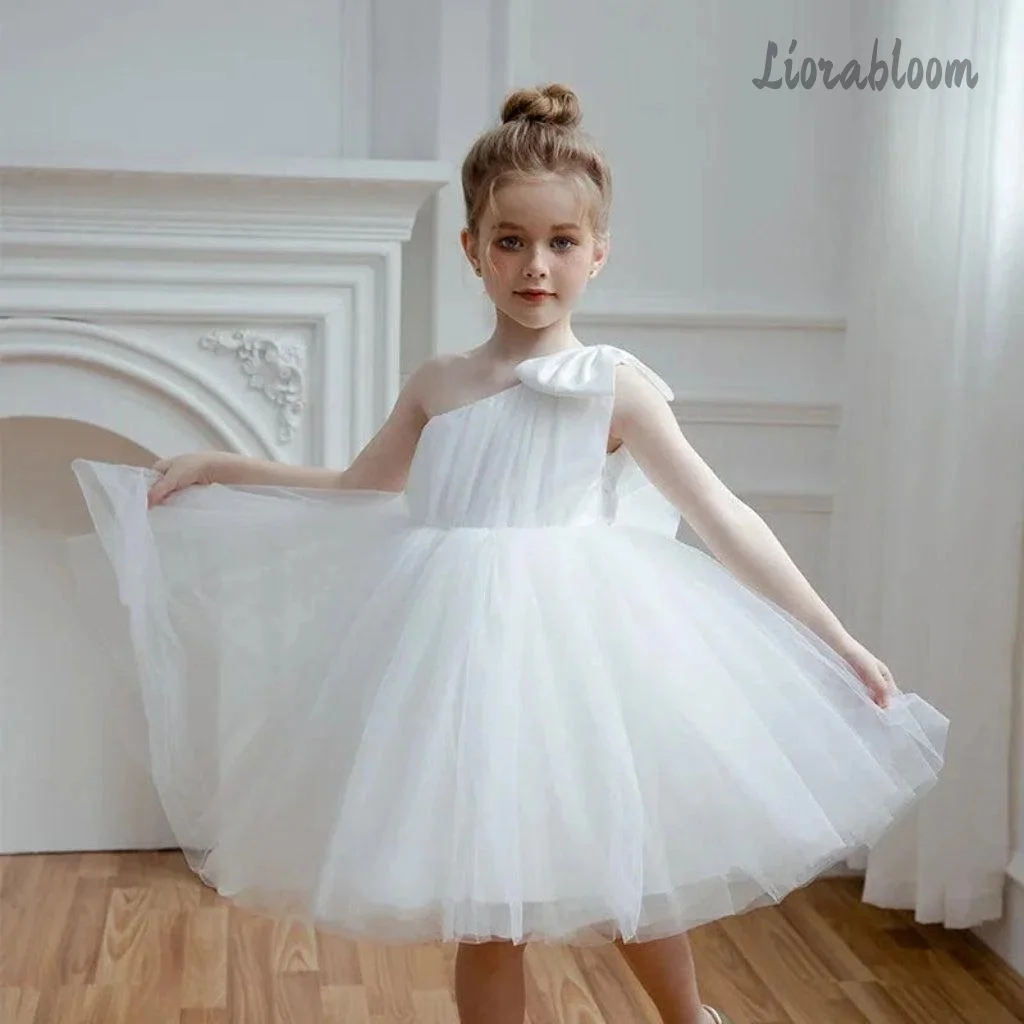 Custom Girls' Wedding Attire Multi-Color One-Shoulder Tulle Dress Women's Wedding Party Attire Dress свадебное платье
