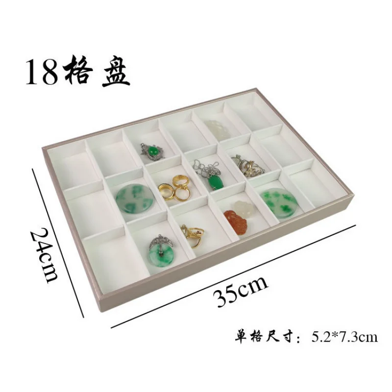 [حامل عرض للمجوهرات] فرشاة الشمبانيا الجلدية علبة عرض المجوهرات قلادة حلقة سوار أقراط قلادة مجوهرات Wenwan