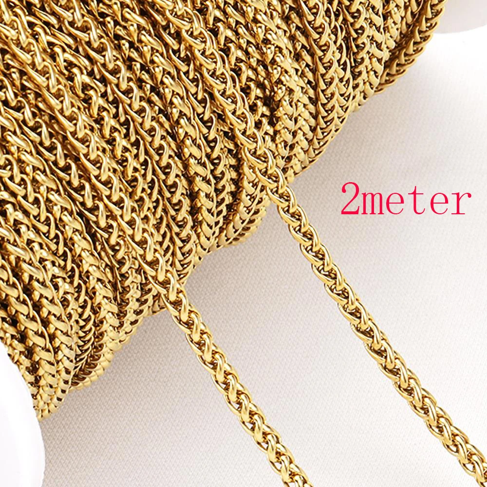 1M/2M Stainless Steel Keel Chains Thick Link Chain for Necklace Bracelet DIY Jewelry Making Handmade Accessories Wholesale