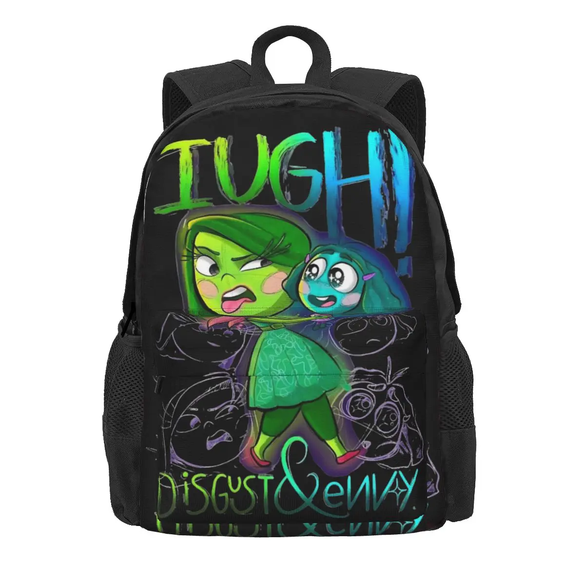 Inside Out-Mochila con estampado 3D para mujer, morral escolar de dibujos animados para ordenador, bolso de hombro impermeable