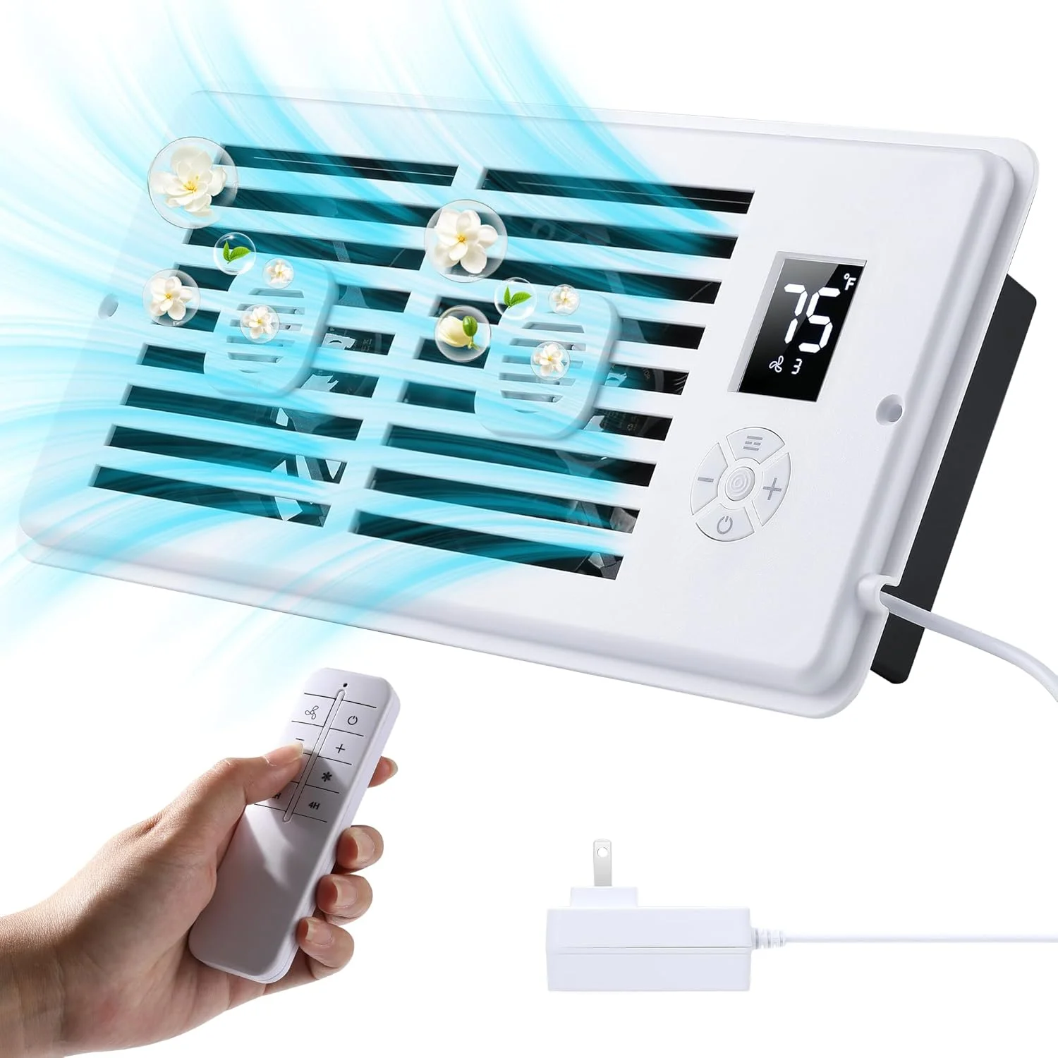 

1/2 шт. домашний умный бесшумный вентилятор для освежителя воздуха с регулировкой скорости 1-10 для контроля ветра и функцией таймера на 2/4 часа