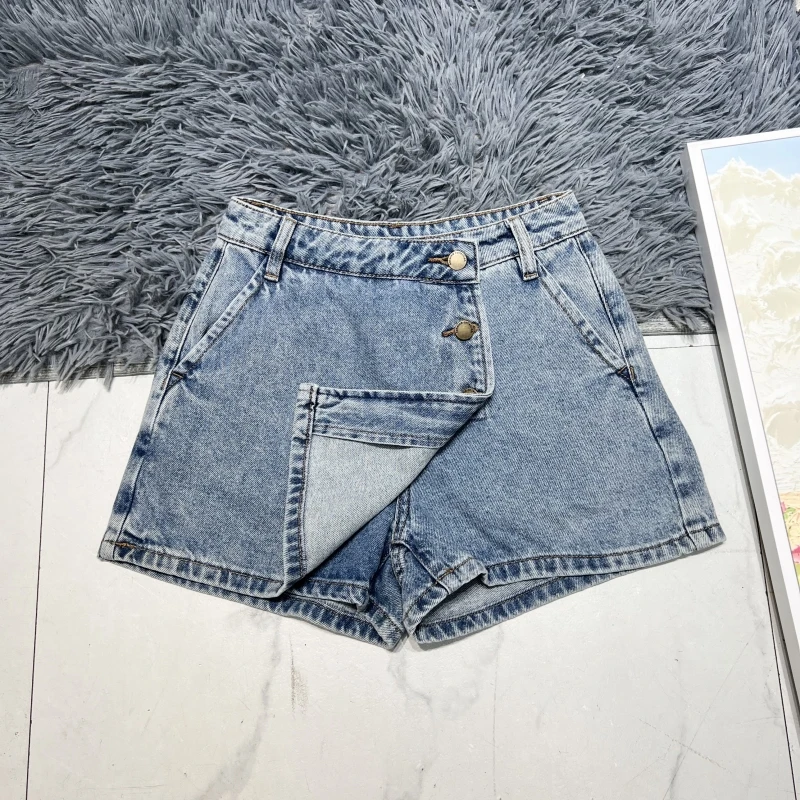 Hot Summer ort High Waist Skinny Denim Skirt Pants for Women Simple Sle Sexy Girl High Waist Slimming Teenage Girl Skirt