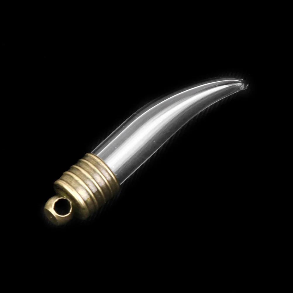 

10Pcs Mini Glass Wish Bottles Clear Bronze Cap Handmade Potpourri Gems Flower Petals Necklace Pendant Drift Bottle Gift