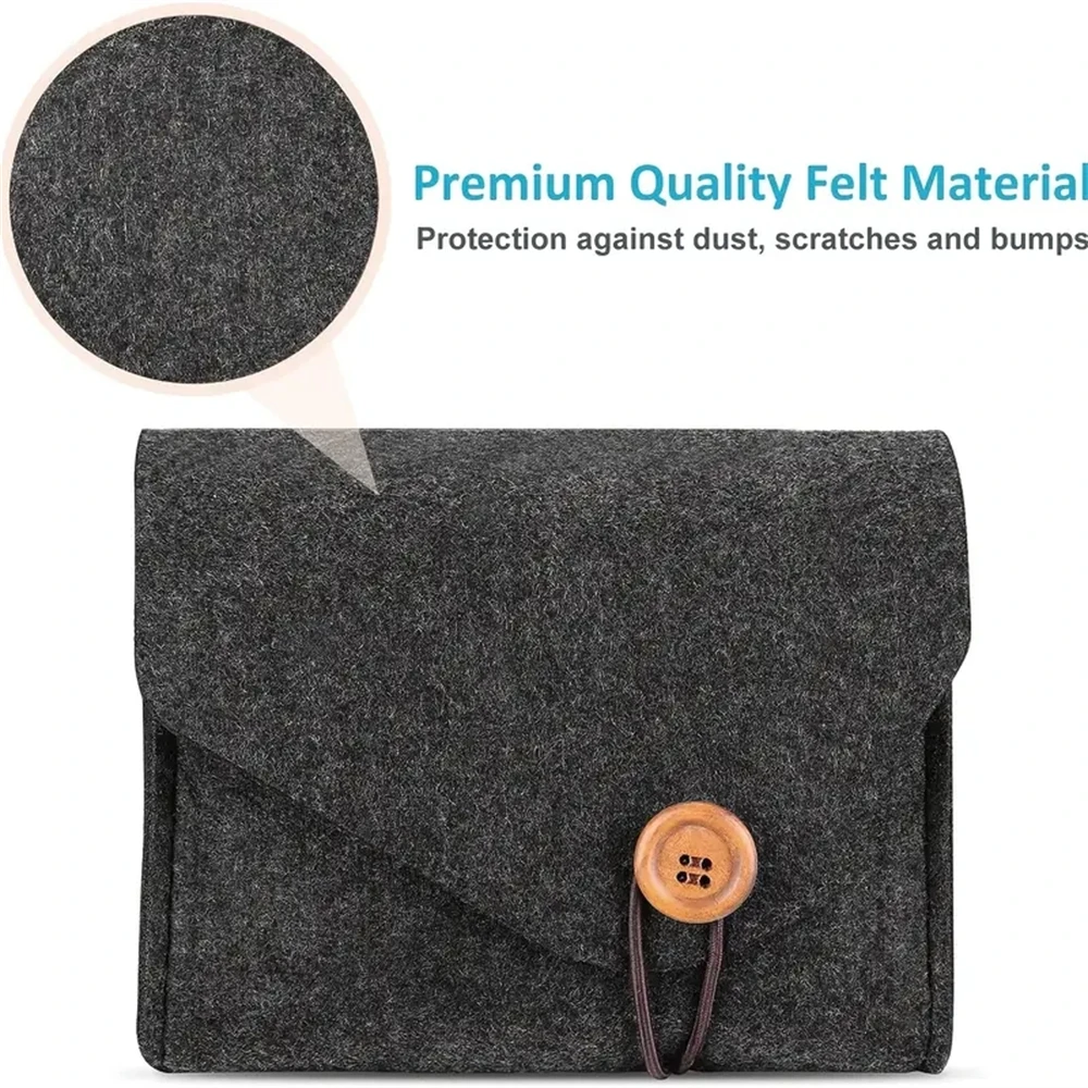 Felt Gadgets Bags Mouse Pouch Multipurpose Charger Storage Bag Travel Power Pack For & Laptops Accessories Black
