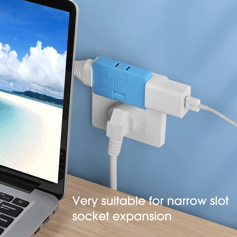 US Plug 2500W Portable Rotation Power Plug Socket Adapter Converter 180 Degree Multi-plug Ultra-thin Foldable Charger Plug