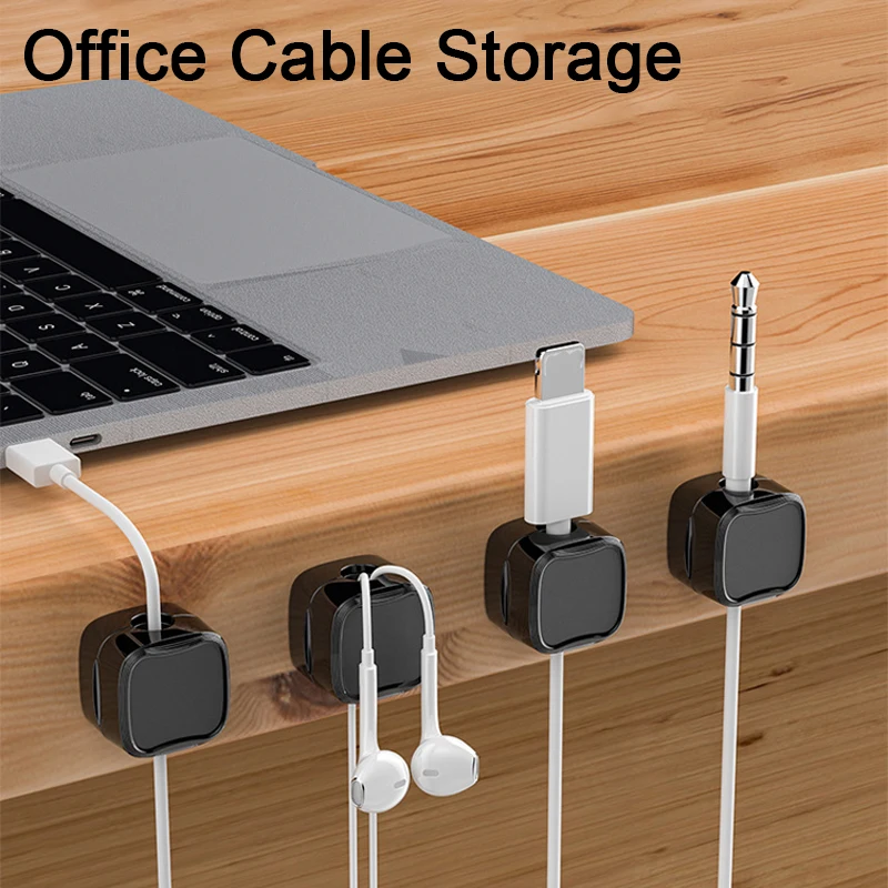 Magnetic Cable Organiser Clips Wire Manager Cord Holder Non-marking Magnetic Sticky Cable Organiser Adjustable Cord Holder