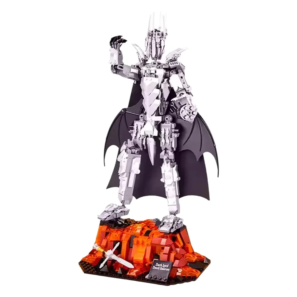 Magische Ringe Dunkler Lord Sauron Mech Bausteine Set MOC Dämon Sauron Montagemodell Bausteine Sammlung Kreative Spielzeuge Erwachsenengeschenke 879 Teile