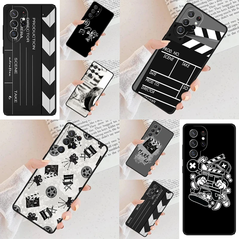 Clapper board Film Movie maker Phone Case For Samsung Galaxy S24 S23 S22 S21 Ultra S10 Note 10 Pro S20 Plus FE S9 S8 Cover