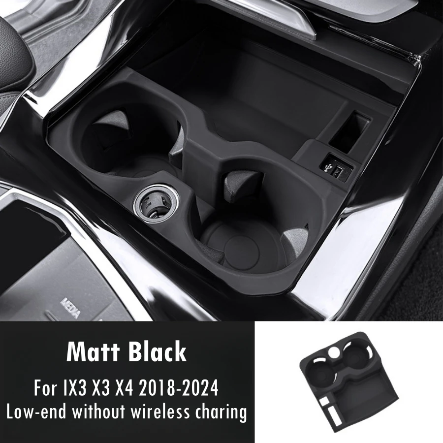 Silicone Anti Slip Cup Holder For BMW IX3 X3 X4 & 3/4 Series I3 I4 2020-2024 With Storage Tray Cover Mat Accessories