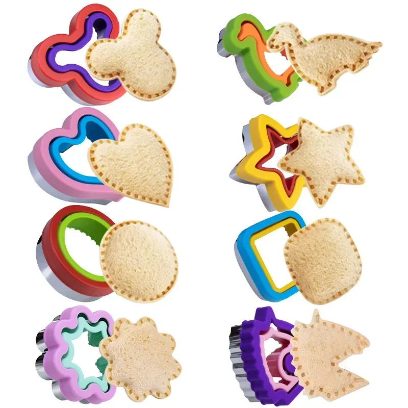 Sandwich Cutters for Kids Set with Sealer DIY Cookie Cutter Shapes Christmas Tree Sandwich Makers for Boys Girls Lunch Bento Box