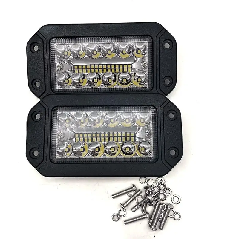 

2Pcs 6 Inch Flush Mount LED Work Light Pods Spot Flood Beam Driving Lamp 12V 78W