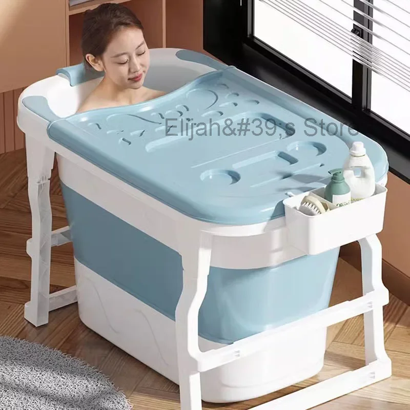 

Minimalistic Indoor Bathtub Adult Modern Move Blue Plastics Bathtub Big Luxury Home Kannettava Kylpyamme Bathroom Supplies