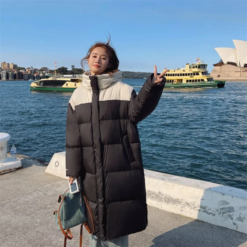 2024 Winter Women\'s Puffer Casual Snow Wear Coat Long Parkas Clothes Hooded Cotton Padded Jacket Female Windproof Overcoat Oute